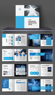 蓝色数据分析企业画册 工业互联网数据服务的视觉传达